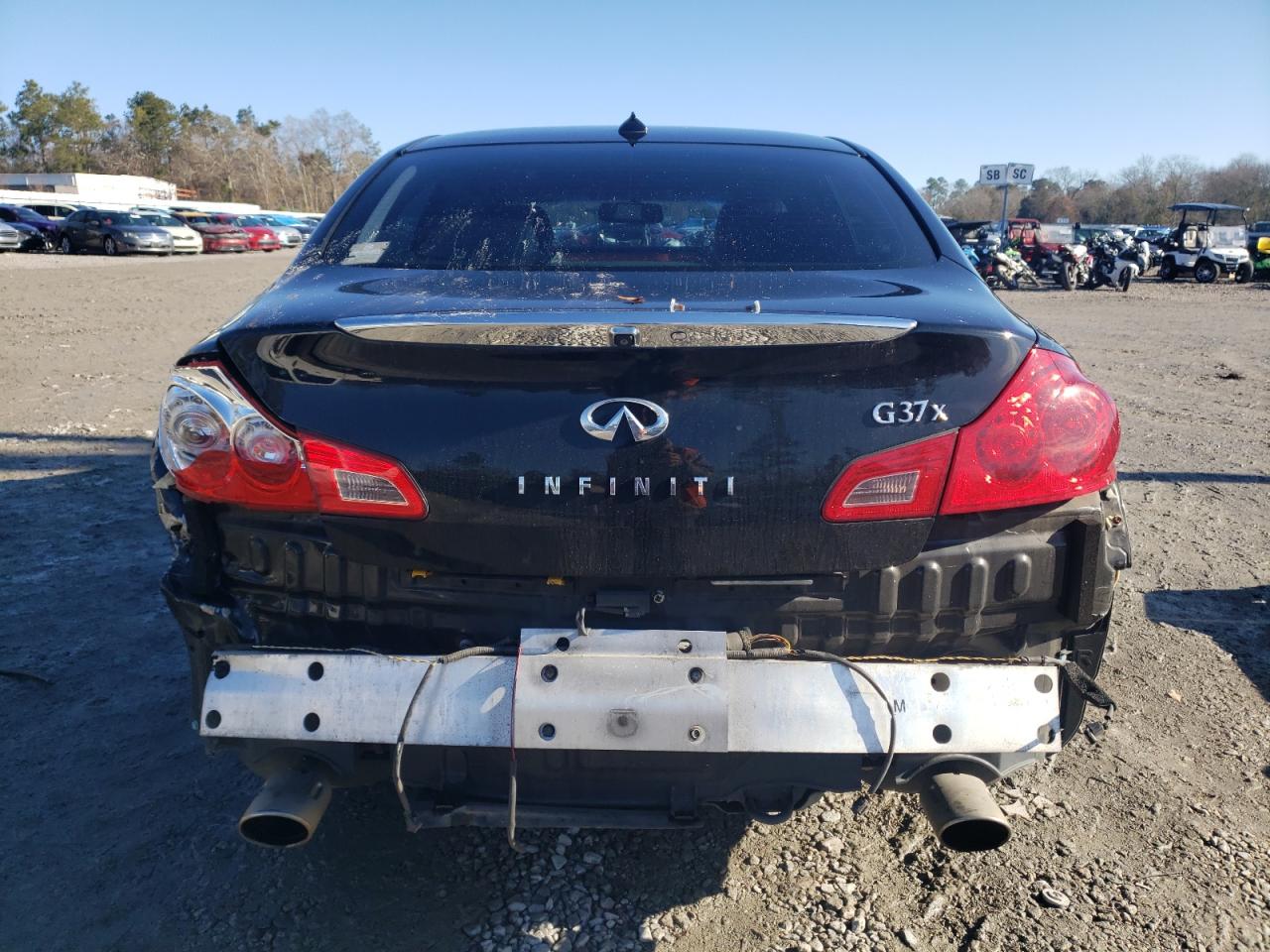 2012 Infiniti G VIN JN1CV6AR3CM674724 Copart auction photo, rear end / side damage thumbnail 6