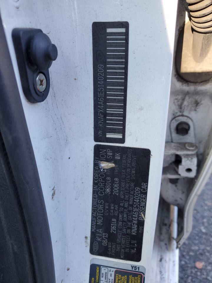 2014 KIA Forte VIN KNAFX4A61E5140209 Copart auction photo, all over damage thumbnail 12