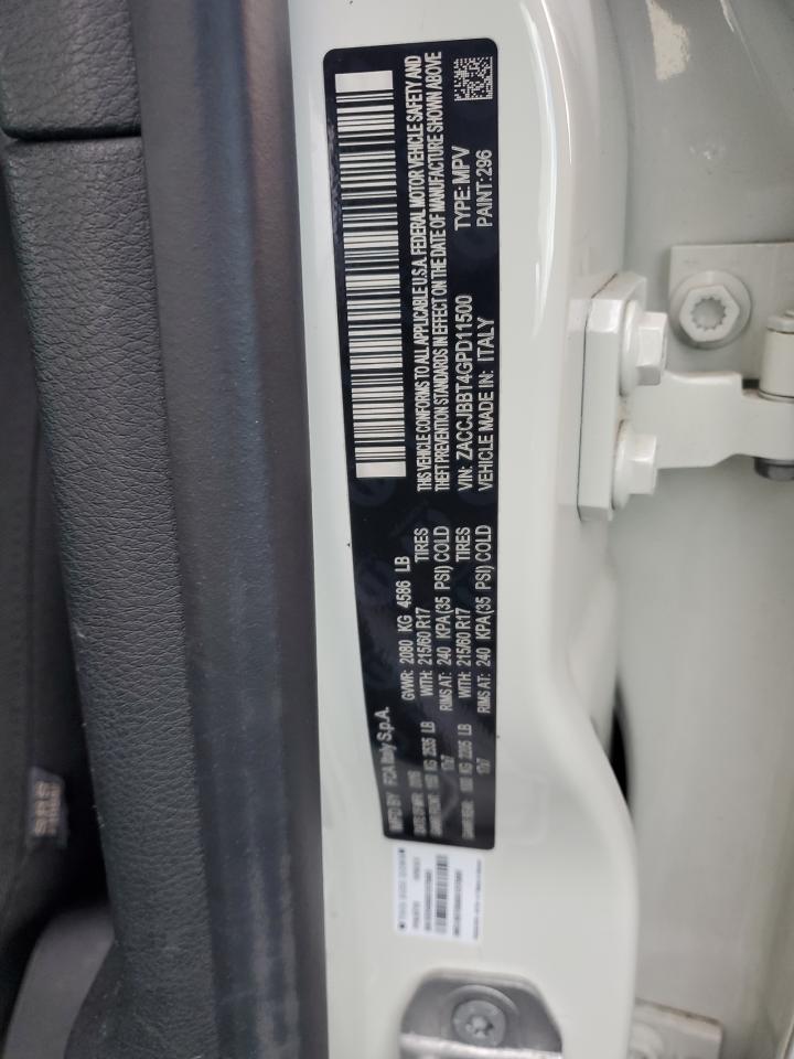 2016 Jeep Renegade VIN ZACCJBBT4GPD11500 Copart auction photo, front end damage thumbnail 13