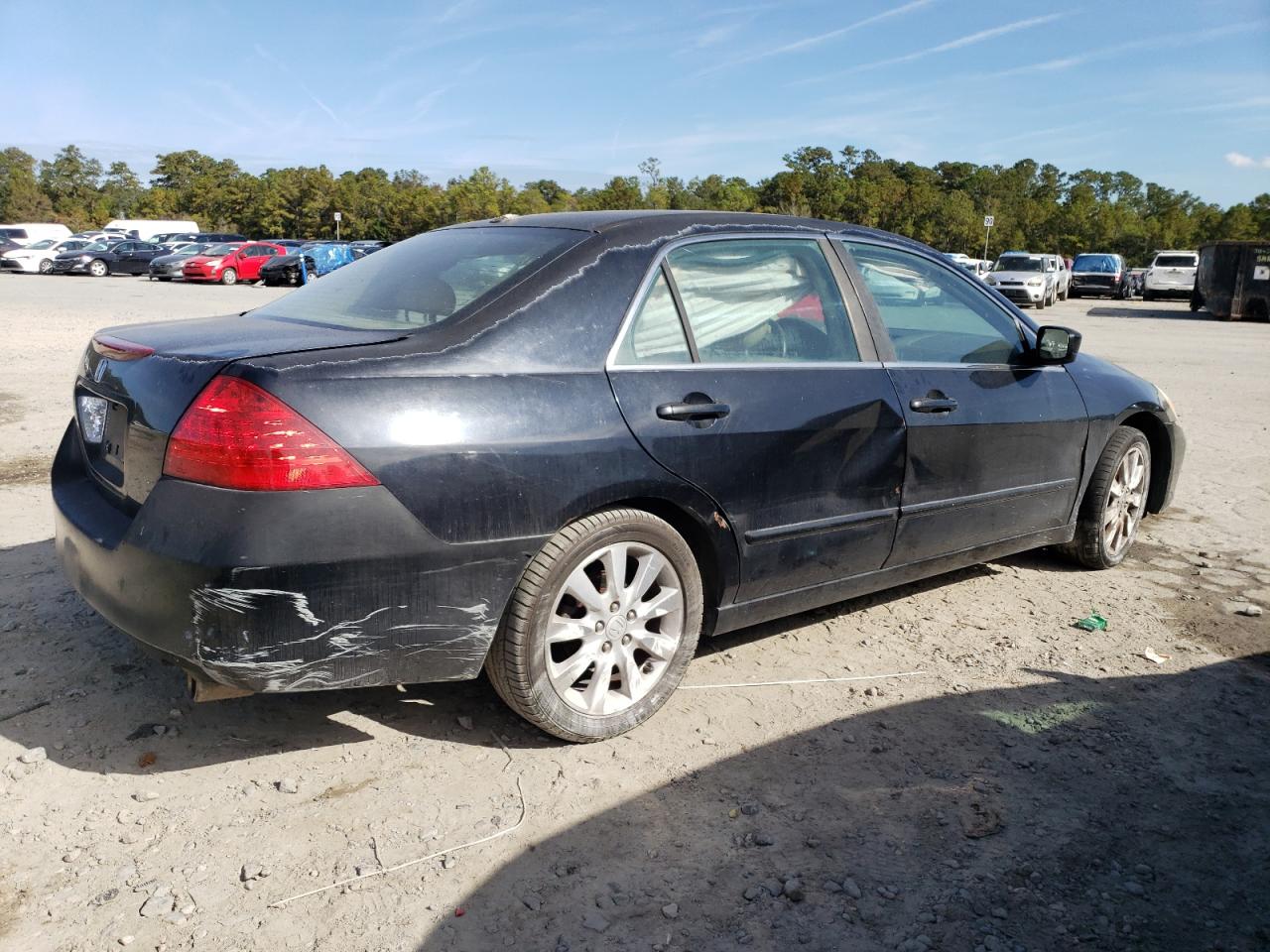 2006 Honda Accord VIN 1HGCM66876A034345 Copart auction photo, side / front end damage thumbnail 3
