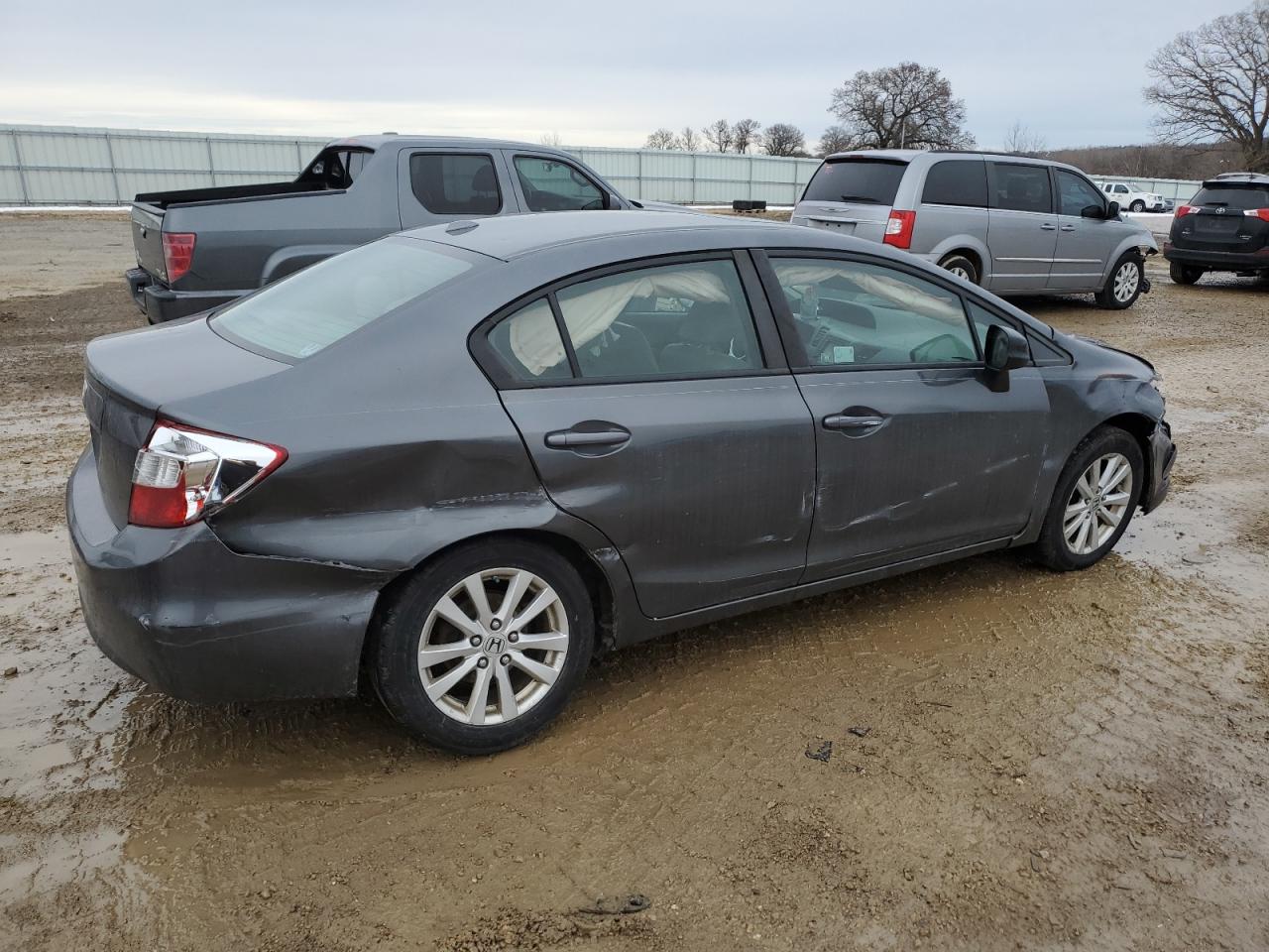 2012 Honda Civic VIN 19XFB2F90CE023330 Copart auction photo, all over damage thumbnail 3