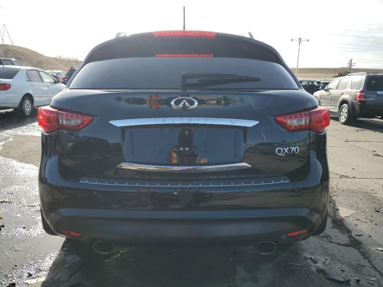 2015 Infiniti QX70 VIN JN8CS1MW8FM482380 Copart auction photo, front end damage thumbnail 6