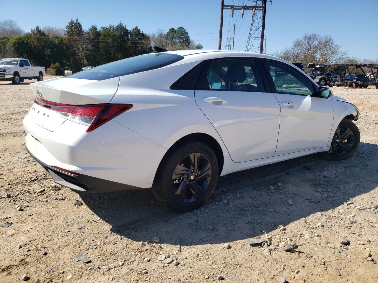 2021 Hyundai Elantra VIN 5NPLS4AG4MH002840 Copart auction photo, front end / side damage thumbnail 3