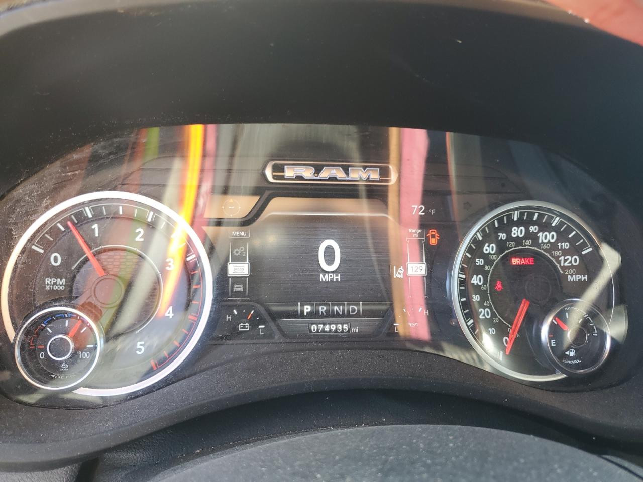 2020 RAM 2500 VIN 3C6UR5JL4LG140928 Copart auction photo, top/roof damage thumbnail 9