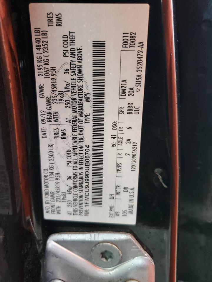 2013 Ford Escape VIN 1FMCU9J99DUB06704 Copart auction photo, side / minor dent/scratches damage thumbnail 13
