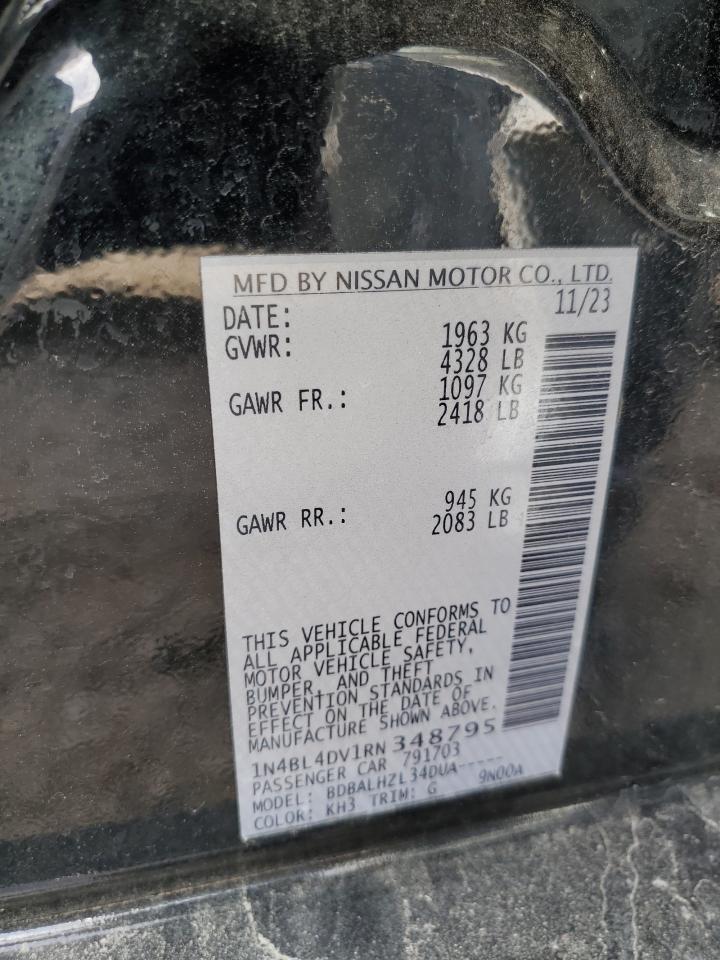 2024 Nissan Altima VIN 1N4BL4DV1RN348795 Copart auction photo, front end damage thumbnail 13