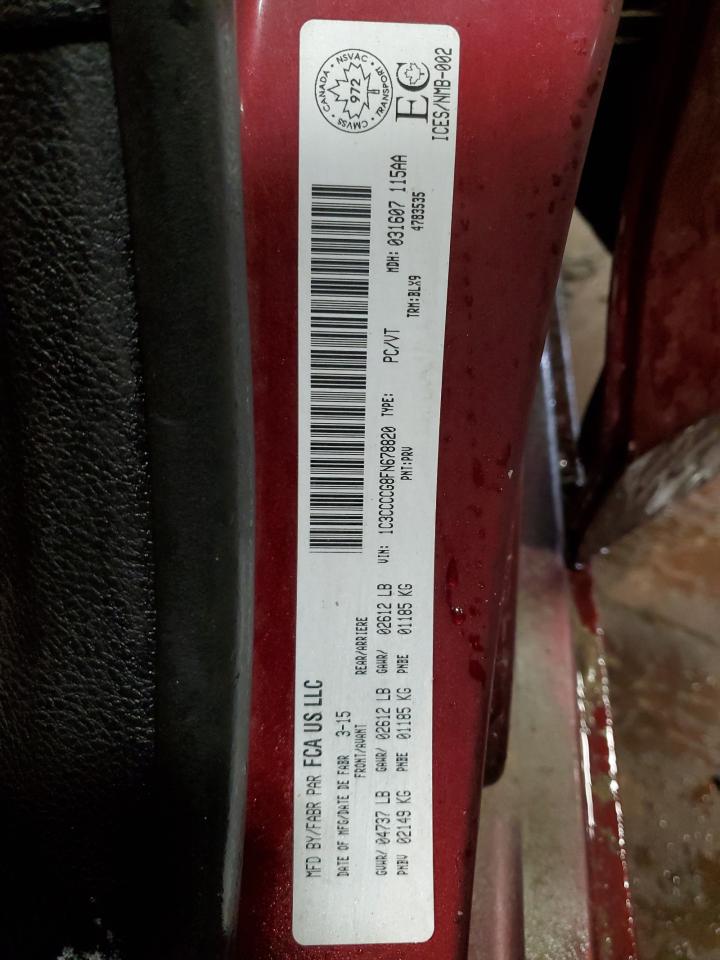 2015 Chrysler 200 VIN 1C3CCCCG8FN678820 Copart auction photo, front end / minor dent/scratches damage thumbnail 14
