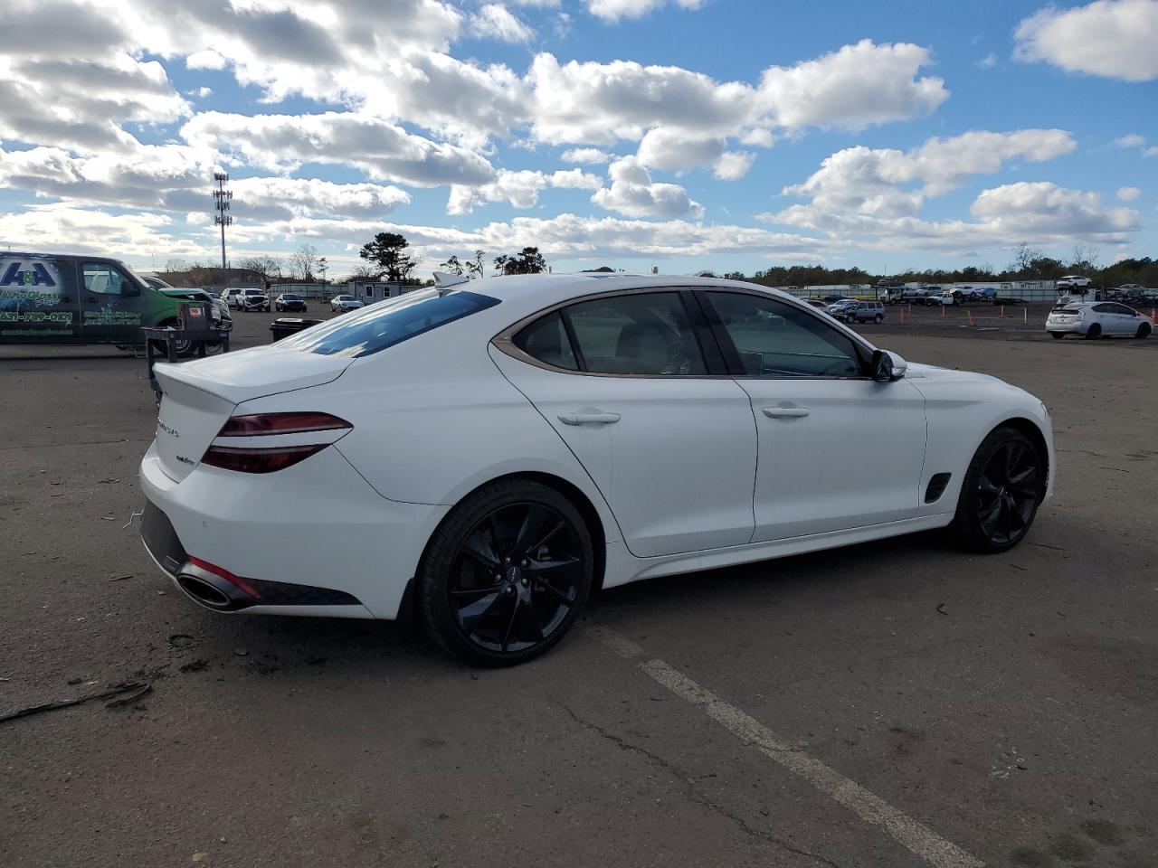2023 Genesis G70 VIN KMTG54TE5PU133386 Copart auction photo, undercarriage / minor dent/scratches damage thumbnail 3