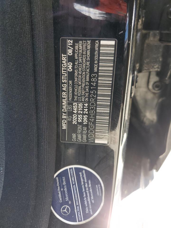2013 Mercedes-Benz C-klasse VIN WDDGF4HB3DR251483 Copart auction photo, mechanical damage thumbnail 12