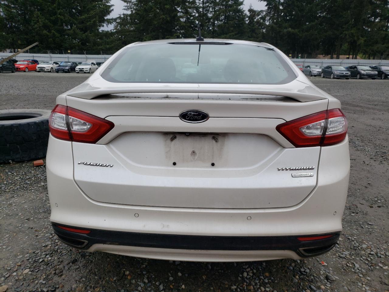 2014 Ford Fusion VIN 3FA6P0K99ER393740 Copart auction photo, side / rear end damage thumbnail 6