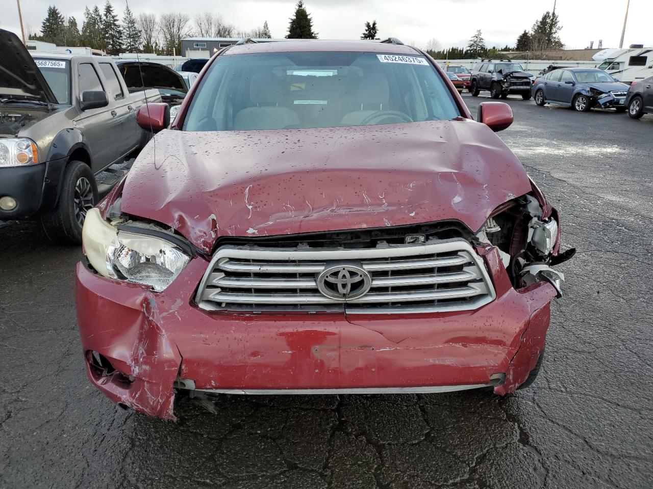 2009 Toyota Highlander VIN JTEDA41A092000252 Copart auction photo, front end damage thumbnail 5
