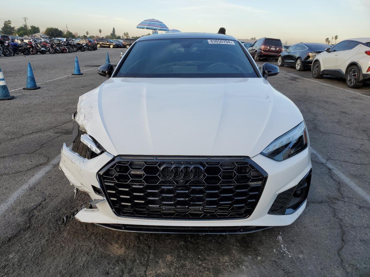 2023 Audi A5 VIN WAUFACF55PA008074 Copart auction photo, front end / minor dent/scratches damage thumbnail 5