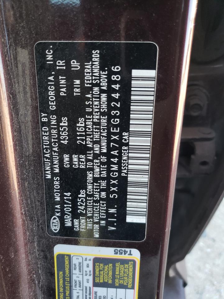 2014 KIA Optima VIN 5XXGM4A7XEG324486 Copart auction photo, minor dent/scratches damage thumbnail 14