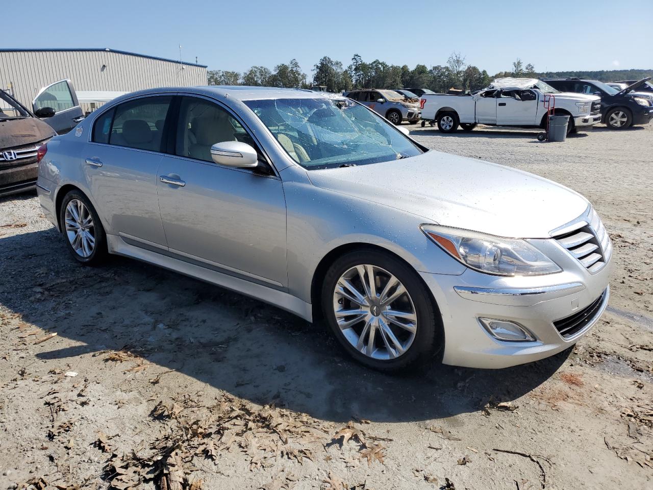 2012 Hyundai Genesis VIN KMHGC4DD4CU151393 Copart auction photo, top/roof damage thumbnail 4
