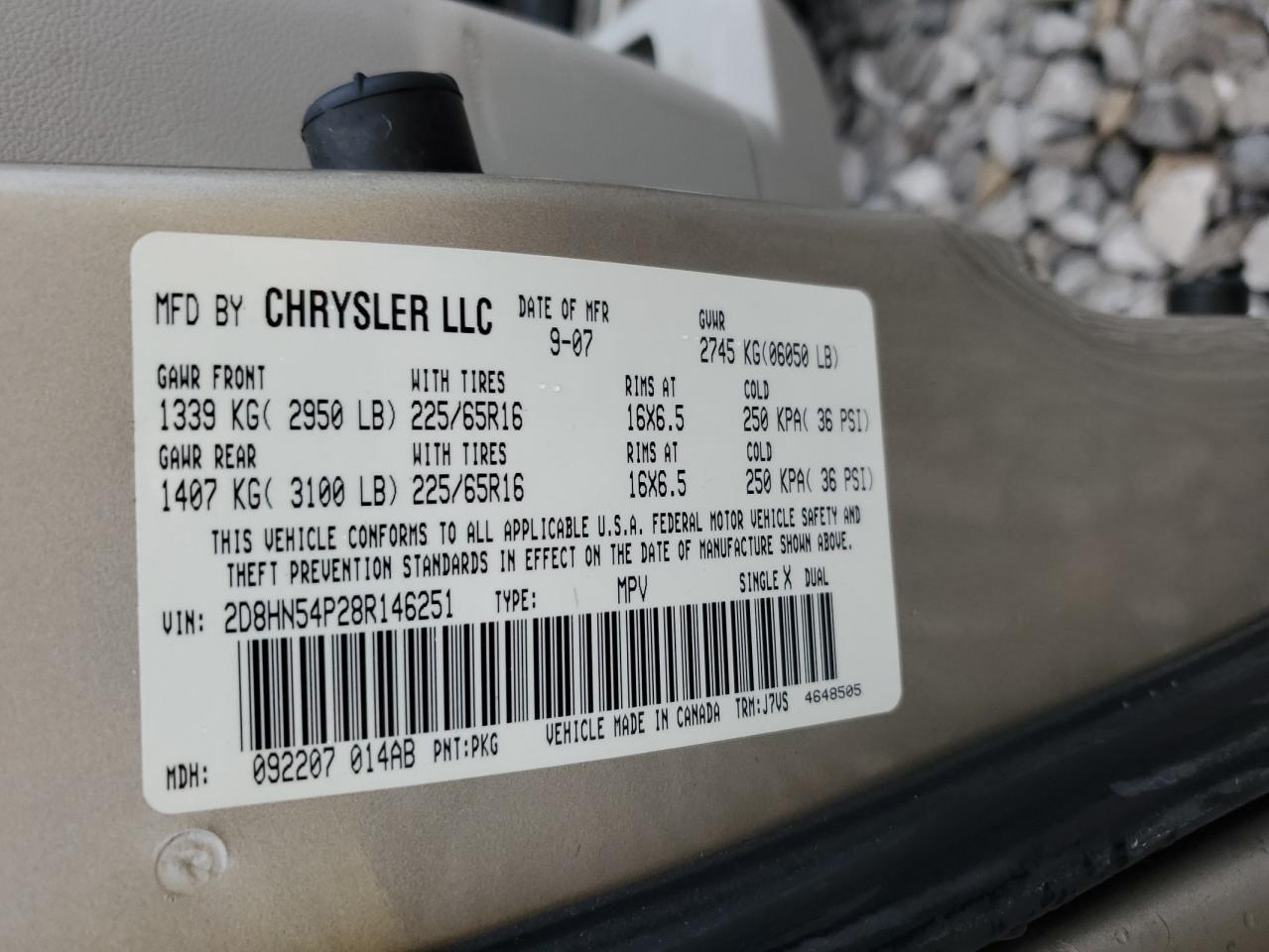 2008 Dodge Caravan VIN 2D8HN54P28R146251 Copart auction photo, front end damage thumbnail 13