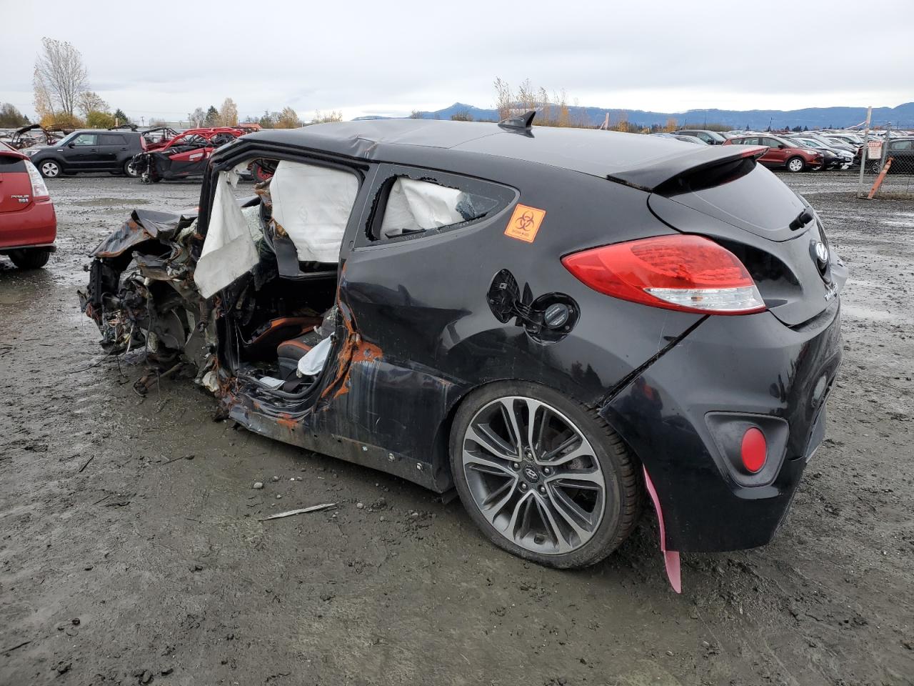 2016 Hyundai Veloster VIN KMHTC6AE5GU304120 Copart auction photo, all over damage thumbnail 2