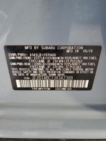 2018 Subaru XV VIN JF2GTABC7JH342388 Copart auction photo, front end / side damage thumbnail 12