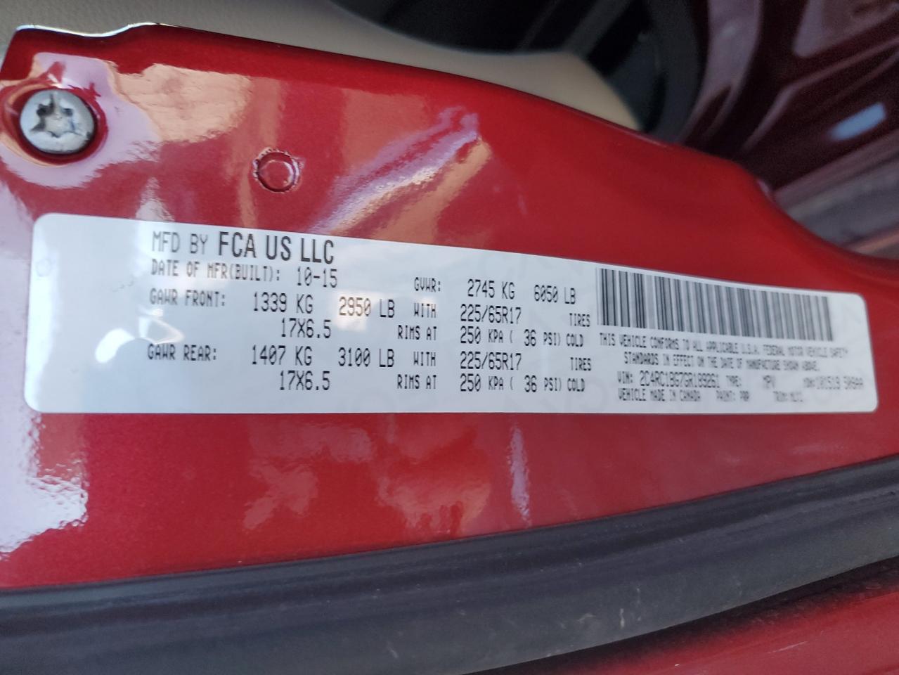 2016 Chrysler Town & Country VIN 2C4RC1BG7GR189261 Copart auction photo, front end damage thumbnail 13