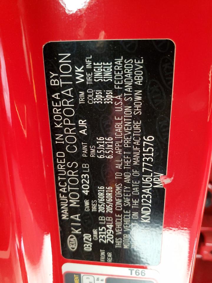 2020 KIA Soul VIN KNDJ23AU6L7731576 Copart auction photo, front end / minor dent/scratches damage thumbnail 13