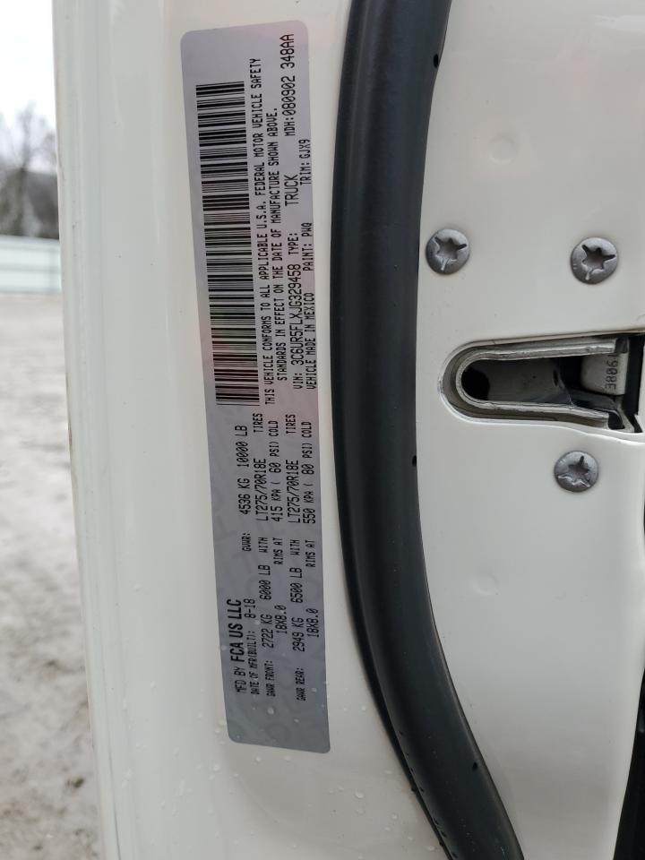2018 RAM 2500 VIN 3C6UR5FLXJG329458 Copart auction photo, mechanical damage thumbnail 12
