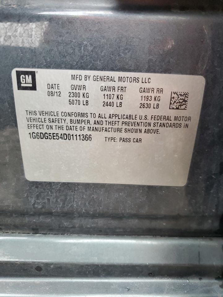 2013 Cadillac CTS VIN 1G6DG5E54D0111366 Copart auction photo, front end damage thumbnail 12