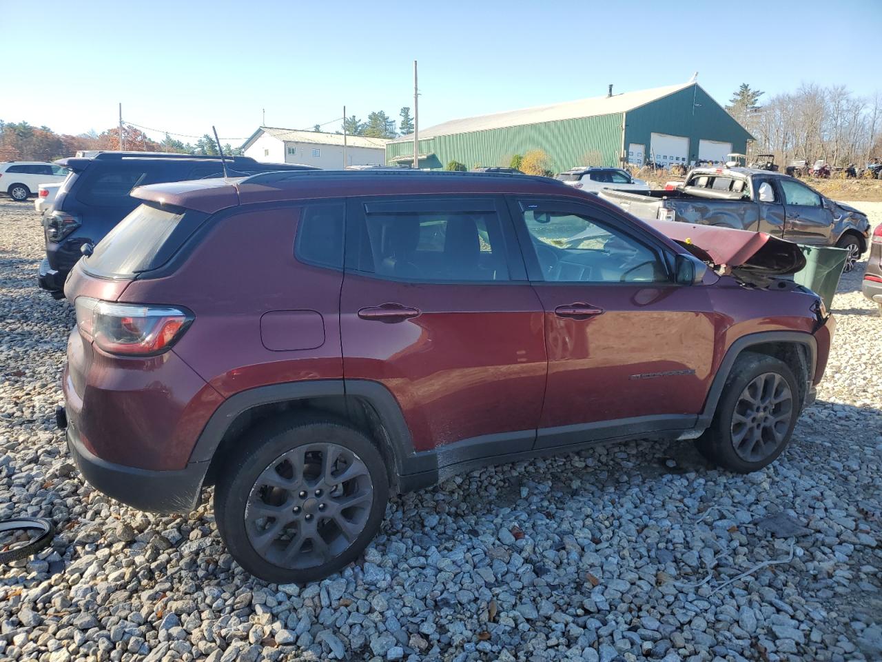 2021 Jeep Compass VIN 3C4NJDEB7MT573152 Copart auction photo, front end damage thumbnail 3