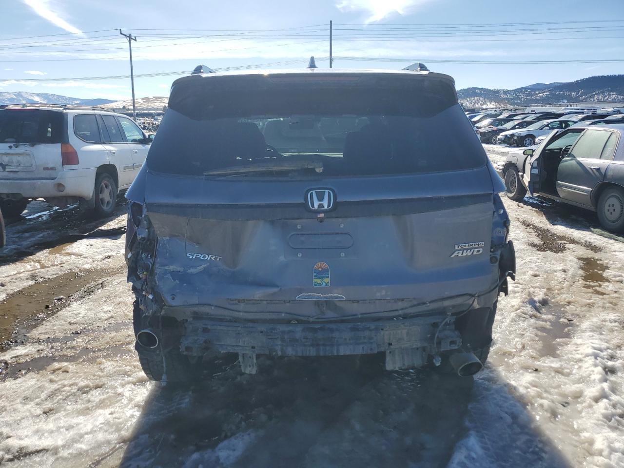 2021 Honda Passport VIN 5FNYF8H99MB006096 Copart auction photo, rear end damage thumbnail 6