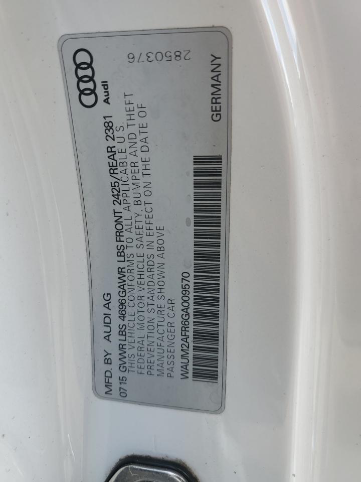 2016 Audi A5 VIN WAUM2AFR6GA009570 Copart auction photo, water/flood damage thumbnail 13