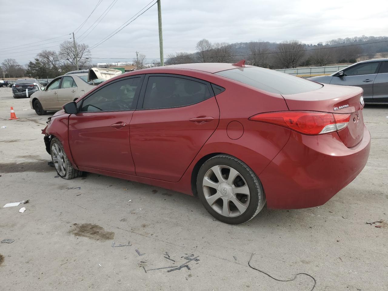 2012 Hyundai Elantra VIN KMHDH4AE3CU366927 Copart auction photo, front end damage thumbnail 2