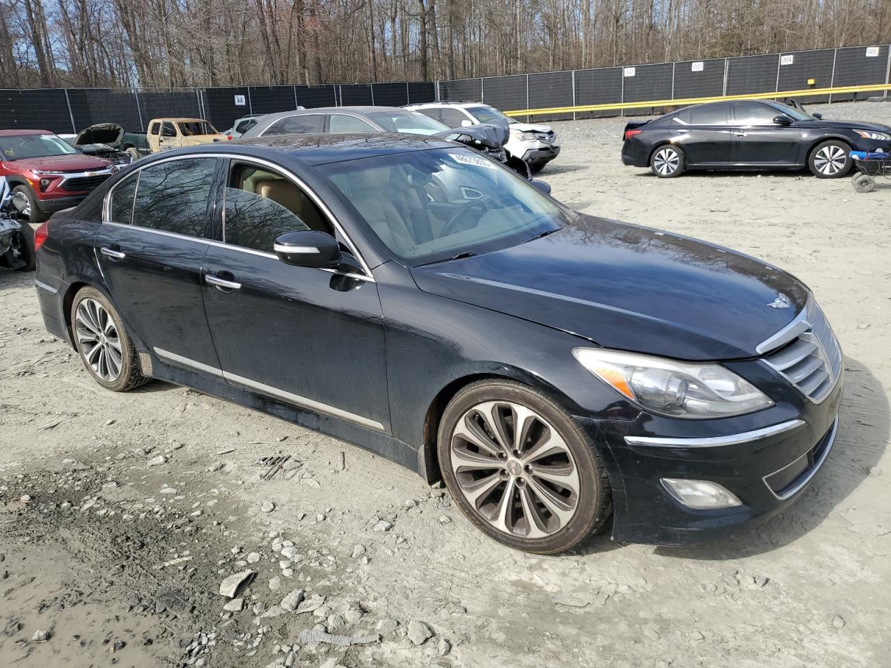 2013 Hyundai Genesis VIN KMHGC4DH8DU245961 Copart auction photo, side damage thumbnail 4