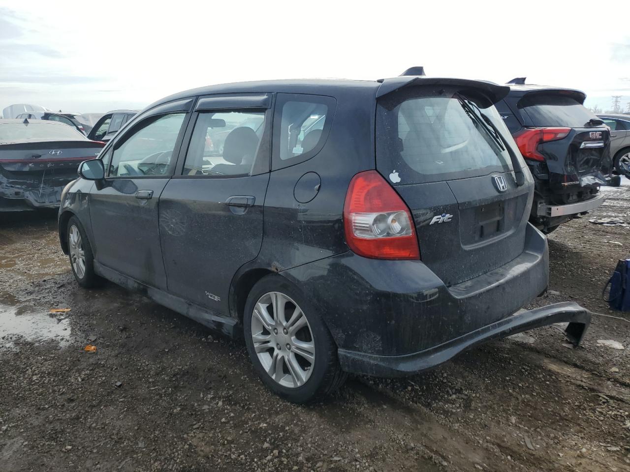2008 Honda Fit VIN JHMGD386X8S021501 Copart auction photo, side / front end damage thumbnail 2
