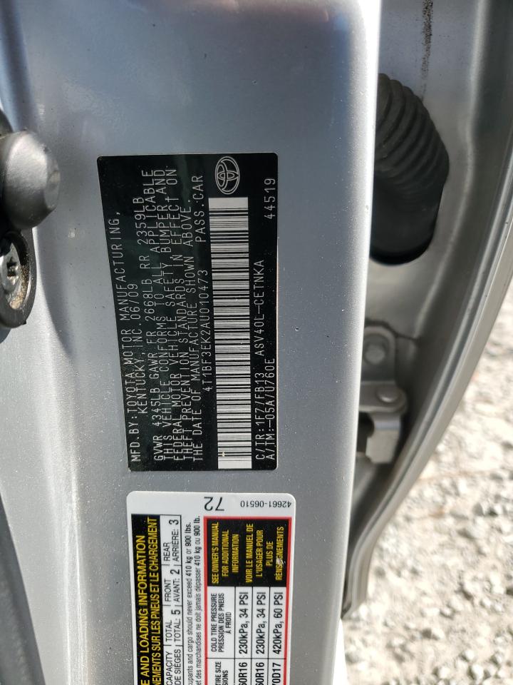 2010 Toyota Camry VIN 4T1BF3EK2AU010473 Copart auction photo, front end damage thumbnail 12