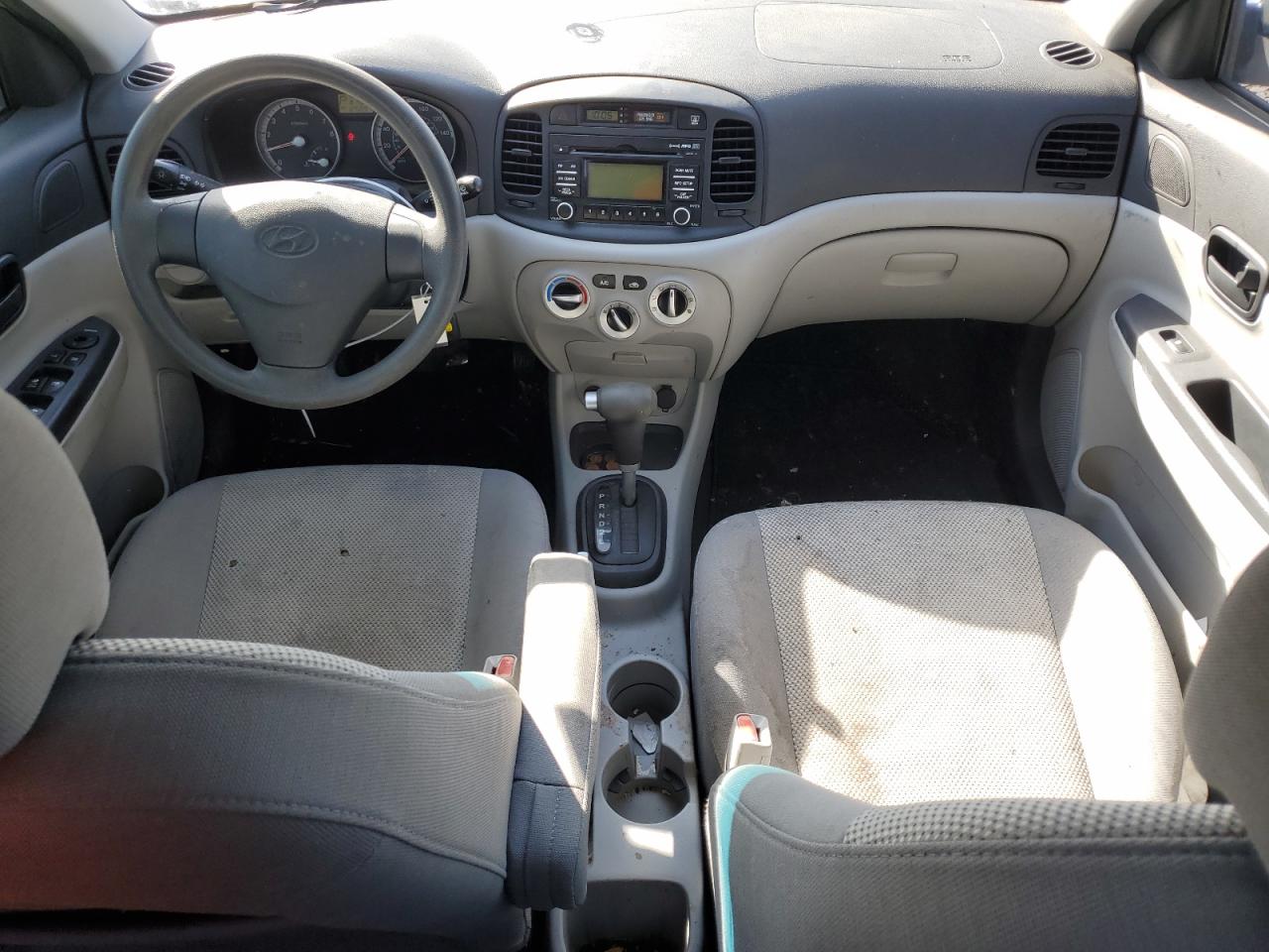 2008 Hyundai Accent VIN KMHCN46C98U240090 Copart auction photo, front end / side damage thumbnail 8