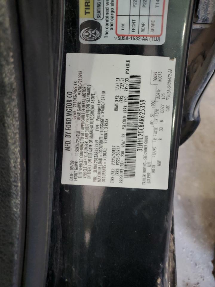 2010 Lincoln MKZ VIN 3LNHL2GC8AR625359 Copart auction photo, front end / side damage thumbnail 12