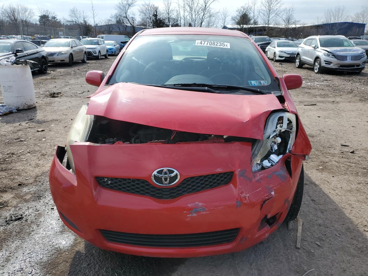 2010 Toyota Yaris VIN JTDKT4K33A5281858 Copart auction photo, front end / side damage thumbnail 5
