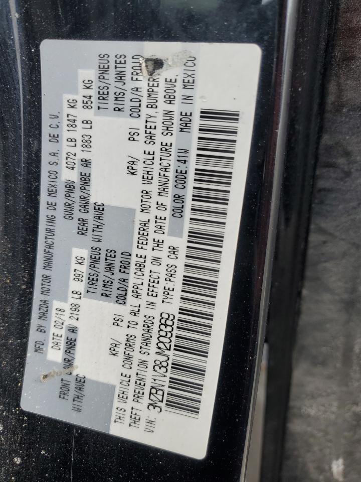 2018 Mazda 3 VIN 3MZBN1V38JM209369 Copart auction photo, front end damage thumbnail 14