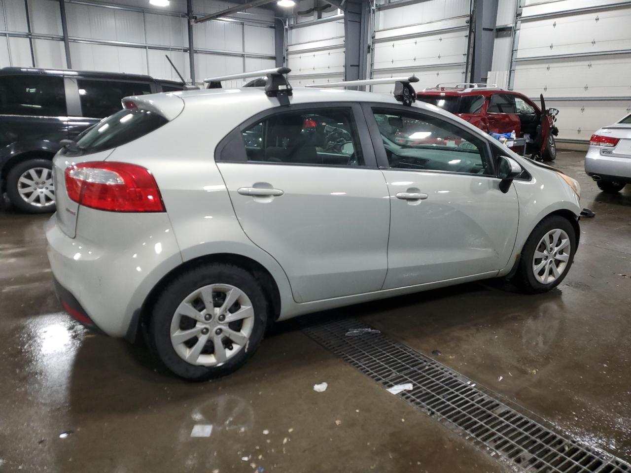 2013 KIA Rio VIN KNADN5A38D6203758 Copart auction photo, front end / side damage thumbnail 3
