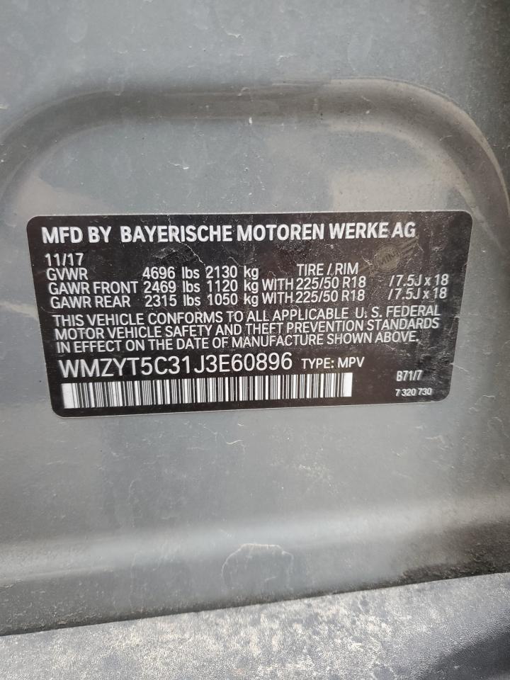 2018 MINI Cooper VIN WMZYT5C31J3E60896 Copart auction photo, rear end / partial repair damage thumbnail 13