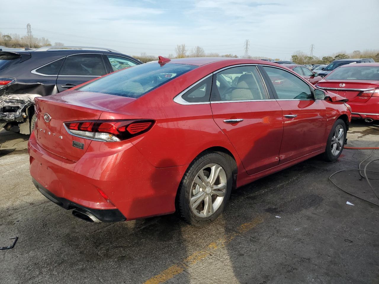 2018 Hyundai Sonata VIN 5NPE34AF3JH727919 Copart auction photo, front end damage thumbnail 3