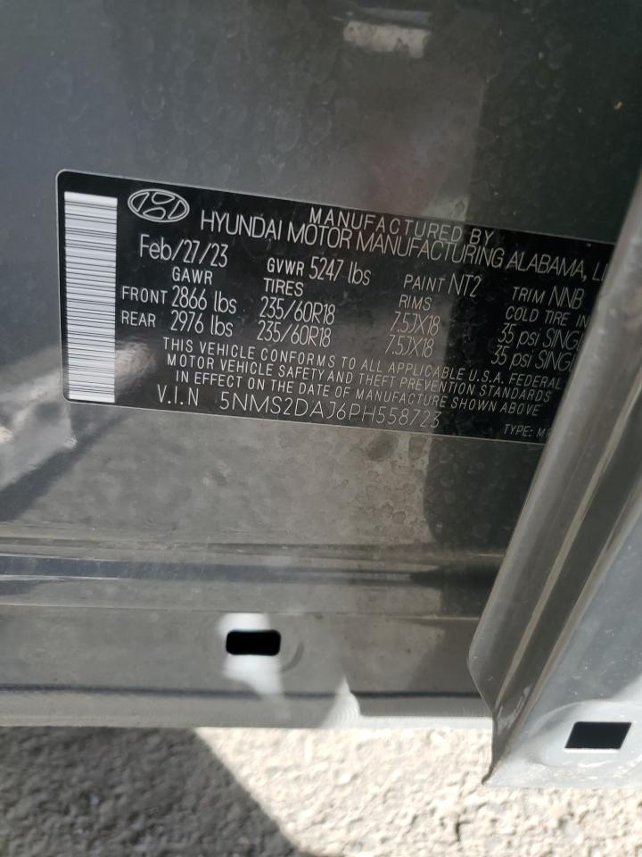 2023 Hyundai Santa Fe VIN 5NMS2DAJ6PH558723 Copart auction photo, all over damage thumbnail 13