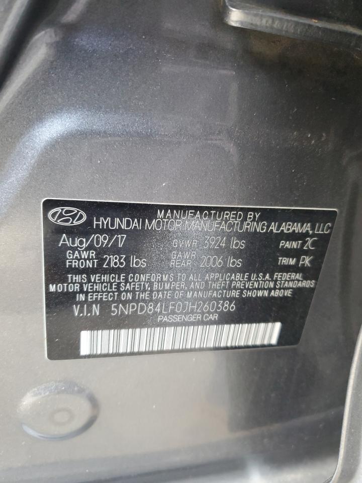 2018 Hyundai Elantra VIN 5NPD84LF0JH260386 Copart auction photo, rear end / undercarriage damage thumbnail 12