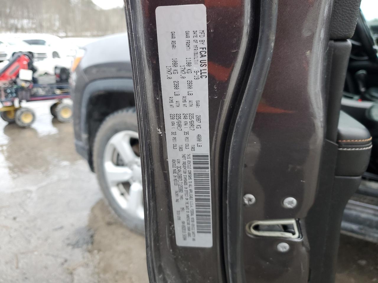 2020 Jeep Compass VIN 3C4NJDBB7LT125982 Copart auction photo, rear end / side damage thumbnail 15
