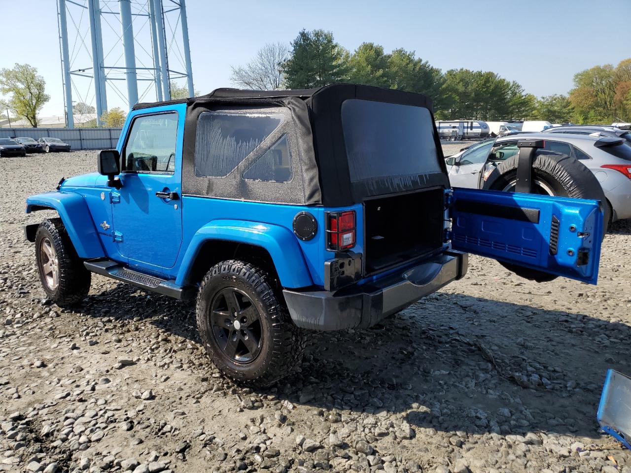 2014 Jeep Wrangler VIN 1C4AJWAG3EL169452 Copart auction photo, front end / side damage thumbnail 2