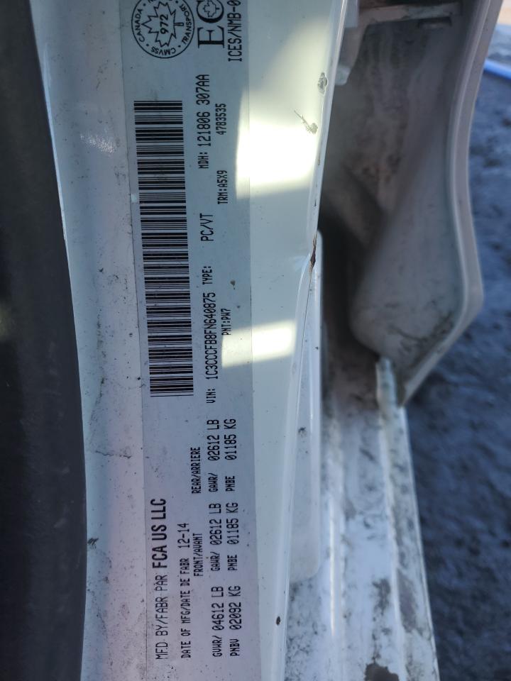 2015 Chrysler 200 VIN 1C3CCCFB8FN640875 Copart auction photo, front end damage thumbnail 12