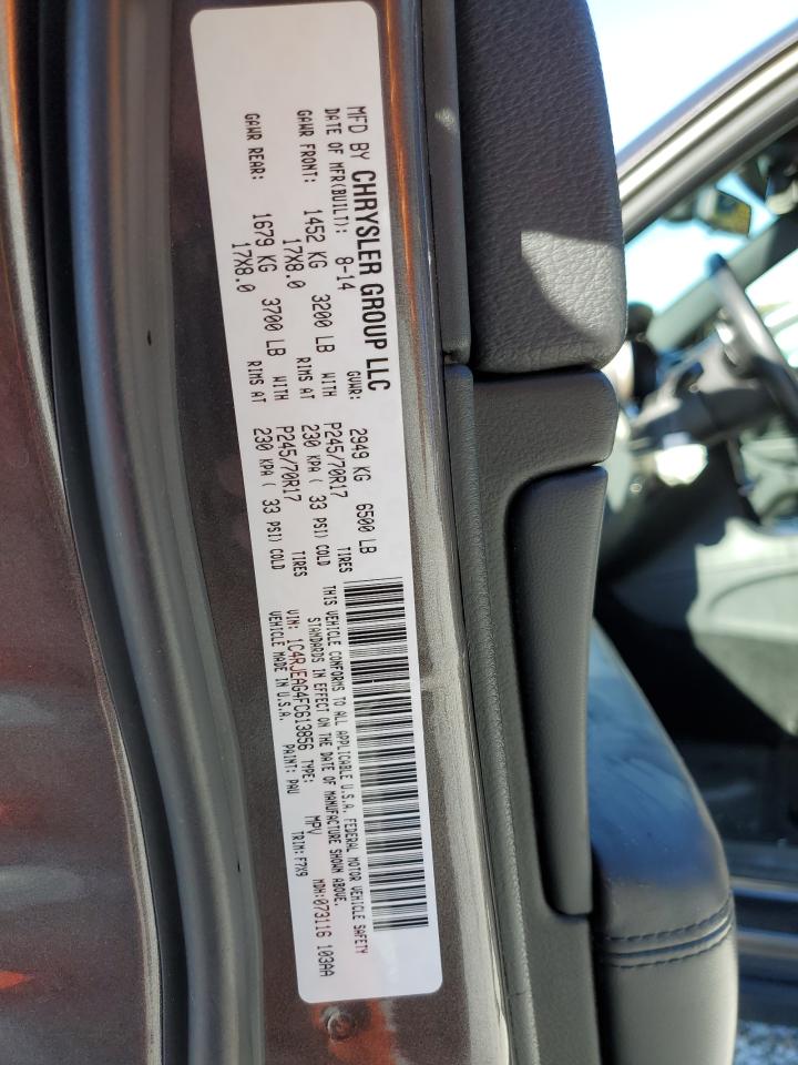 2015 Jeep Grand Cherokee VIN 1C4RJEAG4FC613856 Copart auction photo, front end / minor dent/scratches damage thumbnail 13