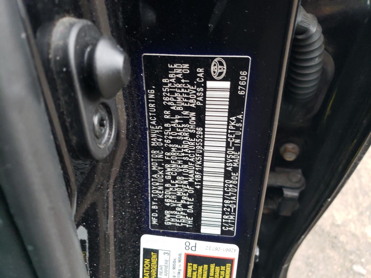 2015 Toyota Camry VIN 4T1BF1FK5FU955296 Copart auction photo, front end / undercarriage damage thumbnail 14