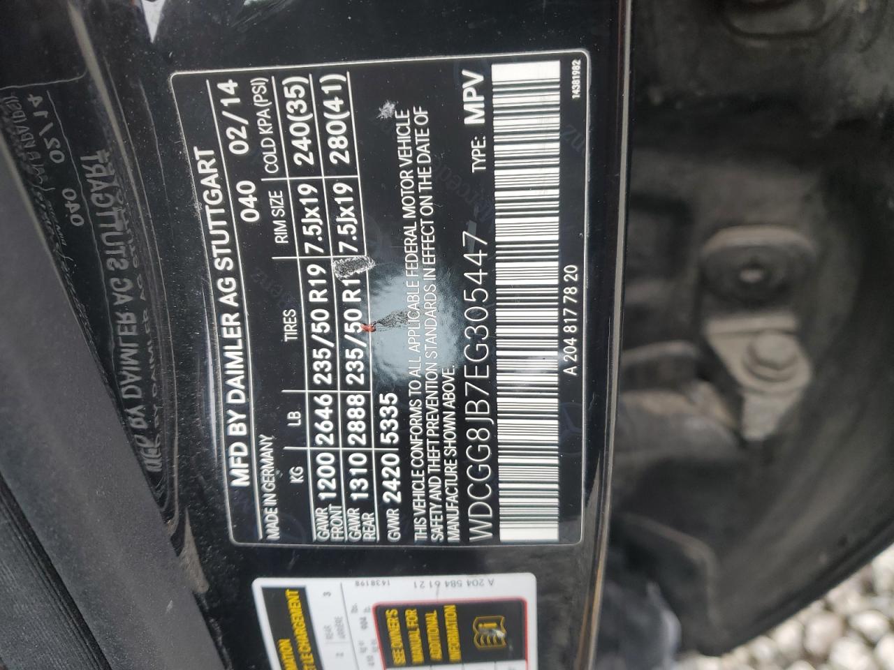 2014 Mercedes-Benz GLK-klasse VIN WDCGG8JB7EG305447 Copart auction photo, rear end / minor dent/scratches damage thumbnail 13