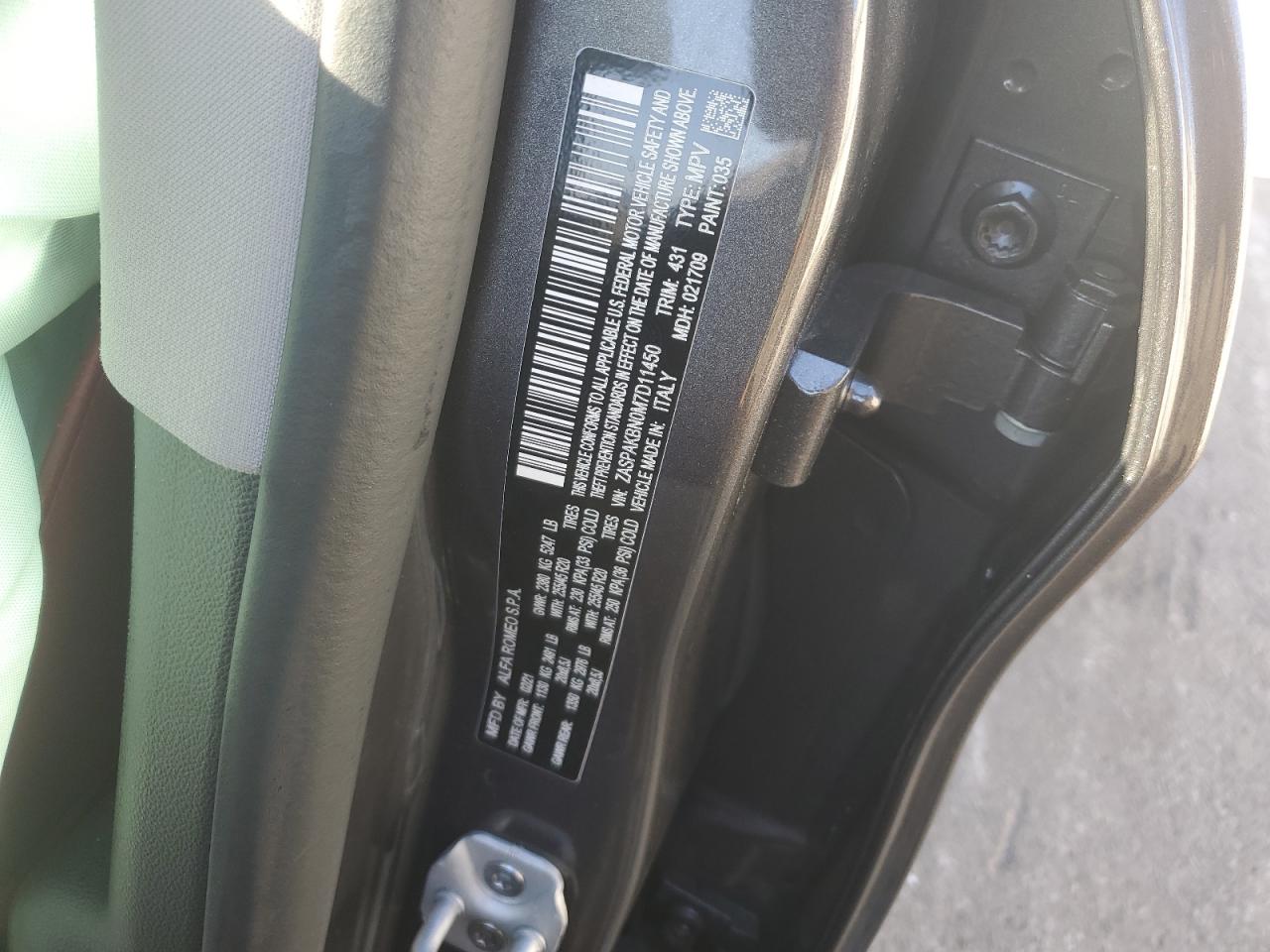2021 Alfa Romeo Stelvio VIN ZASPAKBN0M7D11450 Copart auction photo, front end / side damage thumbnail 15