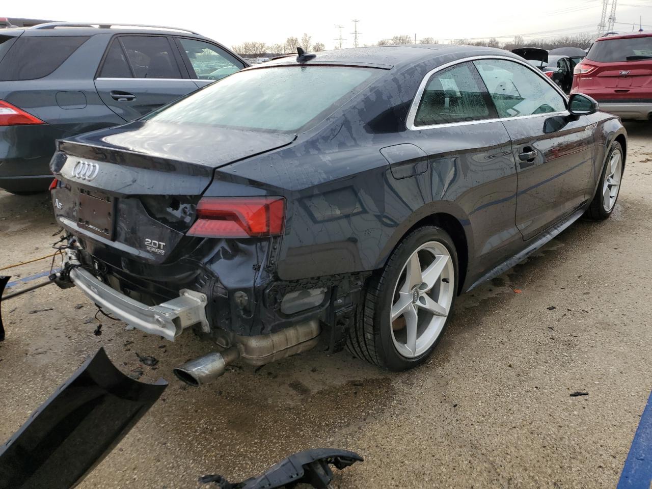 2018 Audi A5 VIN WAUTNAF51JA091151 Copart auction photo, rear end damage thumbnail 3