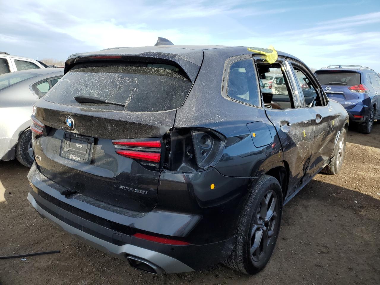 2022 BMW X3 VIN 5UX53DP03N9L24488 Copart auction photo, side / stripped damage thumbnail 3